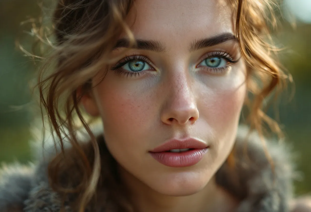 Natuurlijke, egale huidtextuur in close-up