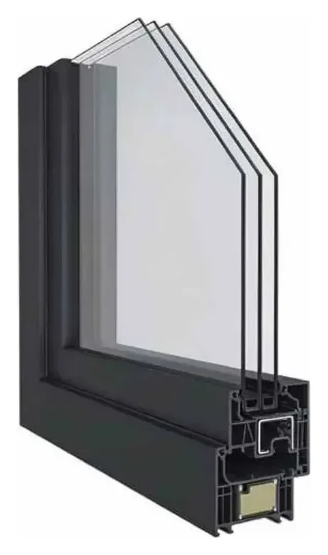 Technische profieldoorsnede van Deceuninck Elegant Infinity 76X