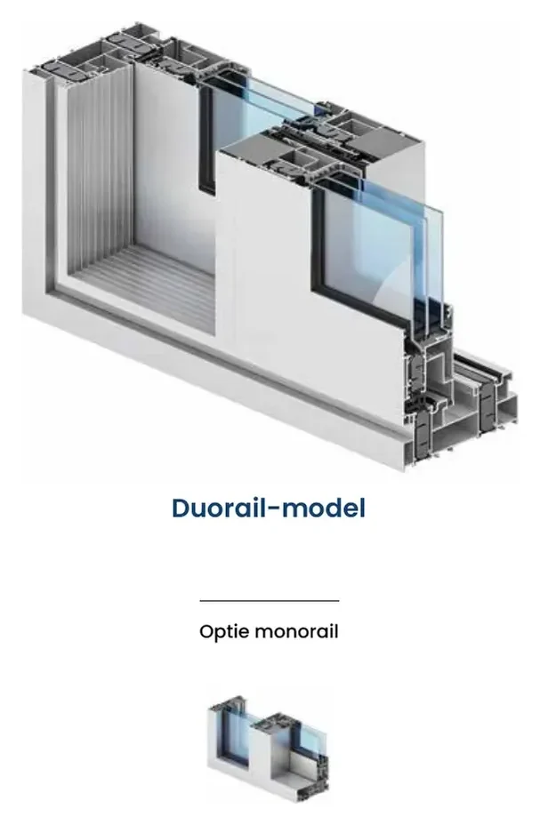 Technische profieldoorsnede van Aliplast Ultraglide