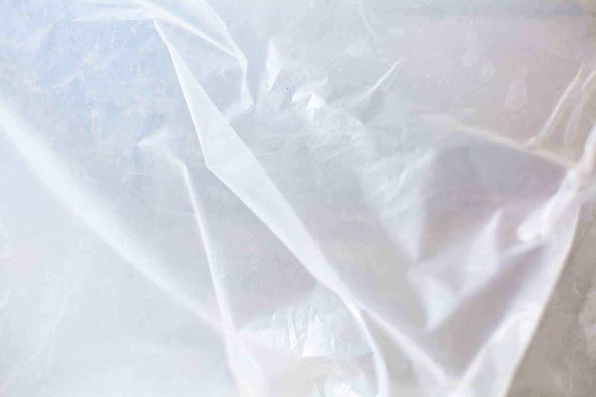 Close-up of translucent plastic sheeting