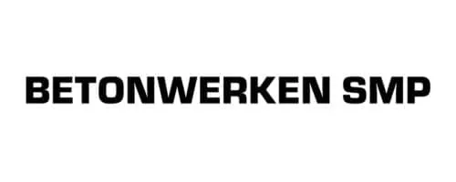 Logo van Betonwerken SMP in zwarte letters op witte achtergrond