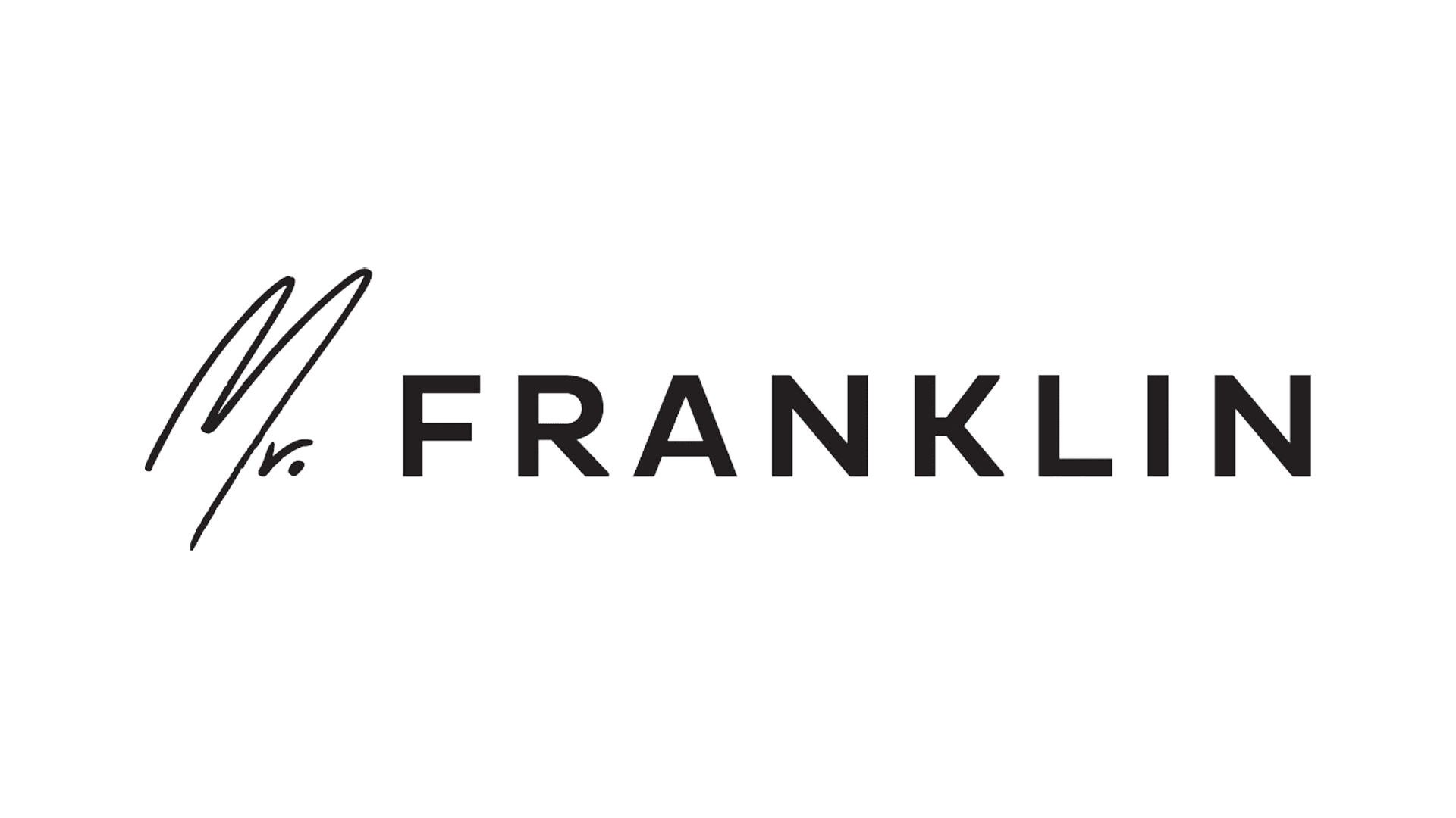 Logo van Mr. Franklin met handtekening en merknaam