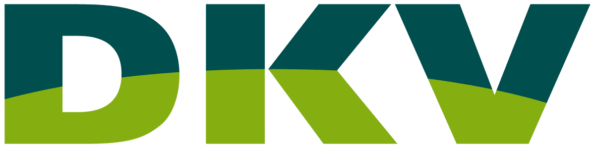 DKV logo in donkergroen en limoengroen