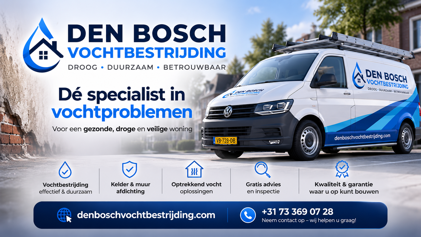 Foto van Den Bosch Vochtbestrijding in 's-Hertogenbosch — Vochtweringsbedrijf Foto van Den Bosch Vochtbestrijding in 's-Hertogenbosch — Vochtweringsbedrijf