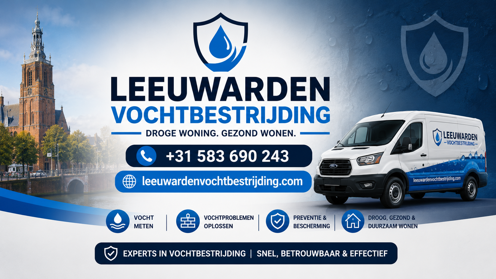 Foto van Leeuwarden Vochtbestrijding in Leeuwarden — Vochtweringsbedrijf Foto van Leeuwarden Vochtbestrijding in Leeuwarden — Vochtweringsbedrijf
