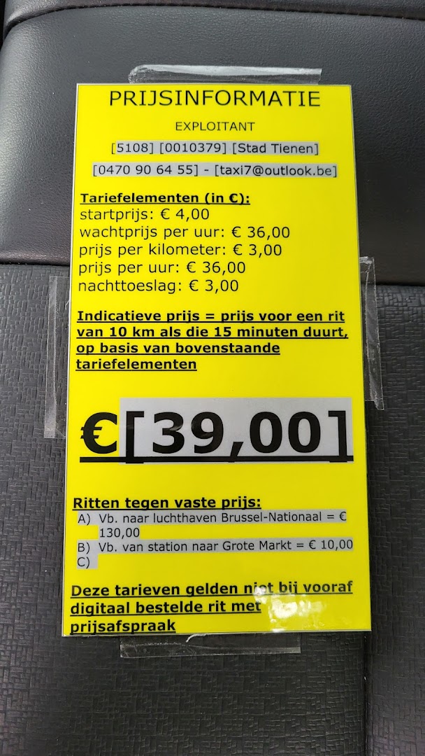 Foto van 𝙏𝙖𝙭𝙞 𝟳 - 𝙏𝙞𝙚𝙣𝙚𝙣 — Taxibedrijf (foto 3)